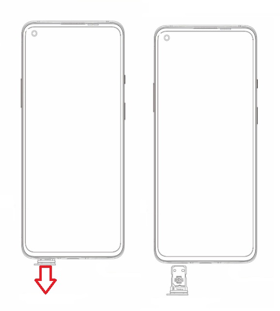 Insérer la carte SIM dans le OnePlus Nord N100